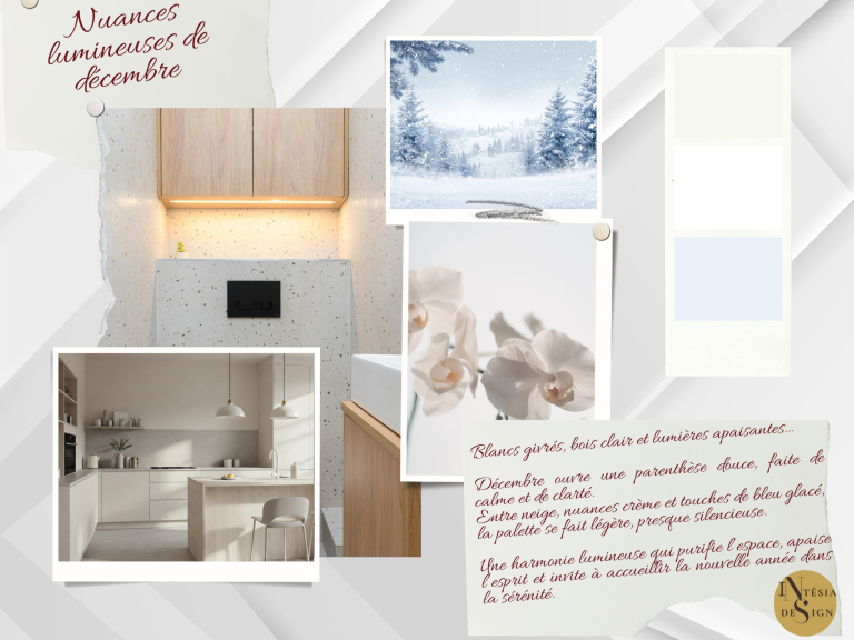 Palette de couleurs blanches - couleur du mois de décembre - Intësia Design