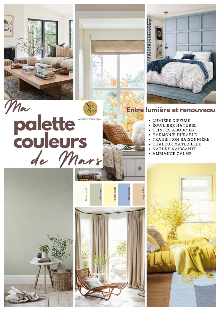 Moodboard de décoration intérieure - nuances de marron - Intësia Design